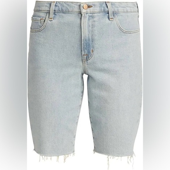 J Brand Light Blue Gigi Wash Relaxed Bermuda Denim Shorts Size 27 NWT - Picture 3 of 15